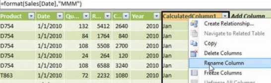 Dodavanje kalkulacija u PowerPivot tabelu